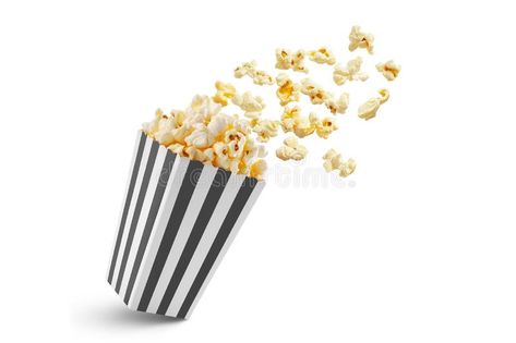 Popcorn flying out of black white striped paper box, isolated on white background royalty free stock photos Paper Box, Popcorn, Free Stock Photos, Banners, White Stripe, White Background, Photo Image, Grain, Royalty Free Stock Photos