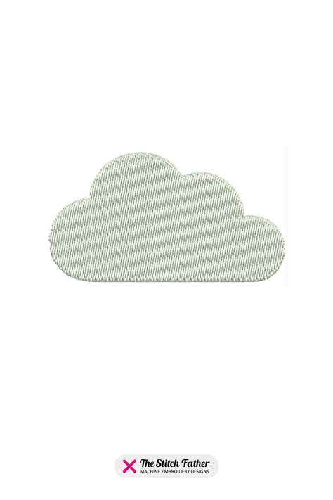 Embroidery Design Simple, Cloud Embroidery, Cute Sky, Landscape Plants, Stitch 2, Machine Embroidery Design, Embroidery Machine, One Color, Instant Download Etsy