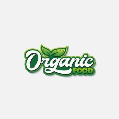 Raw Poster, Organic Food Logo, Food Typography, Apple Illustration, Organic Logo Design, Tea Logo, Fresh Logo, Fruit Logo, Vector Typography