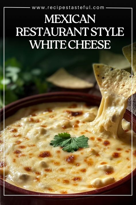 A creamy and flavorful queso dip that brings the taste of your favorite Mexican restaurant right into your home. Perfect for parties or a cozy night in! Mexican Queso Recipe, White Cheese Queso Dip, Queso Dip Mexican, Mexican Cheese Dip Recipes, Mexican Cheese Sauce, Cheese Queso Dip, Cheese Dip Mexican, White Cheese Dip, White Queso Dip