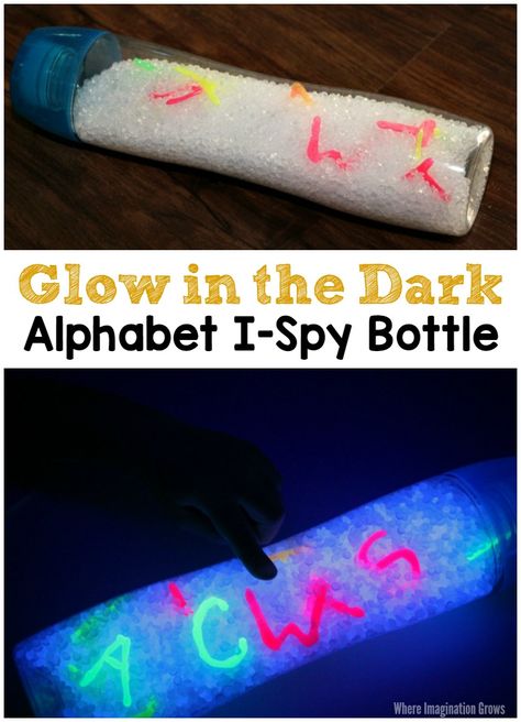 Glow In The Dark Literacy Night, Glow Day Preschool Activities, Firefly Activities, Glow Activities, Light And Dark Art, Spy Bottle, Library Storytime, Bottle Game, Letter Recognition Games