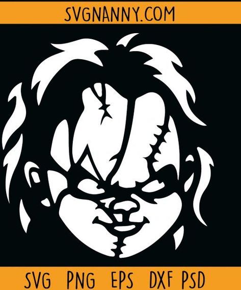 Chucky face SVG, Chucky Svg, Chucky Horror Movie Svg Chucky Face, Chucky Svg, Horror Movie Svg, Chucky Horror Movie, Cricut Decals, Svg Horror, Bts Birthdays, Horror Movie, Horror Movies