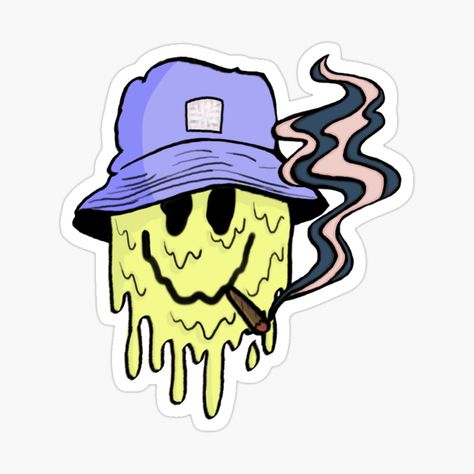 Get my art printed on awesome products. Support me at Redbubble #RBandME: https://www.redbubble.com/i/sticker/Trippy-smiley-face-smoking-by-Kingky14/104738348.JCQM3?asc=u Trippy Smiley Painting, Trippy Stickers, Trippy Smiley Face, Cute Cloud, Boys Posters, Paint Marker, Sticker Cute, Fun Crafts For Kids, Smiley Face