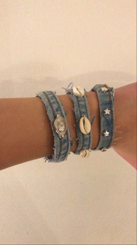 Denim Bracelets, Mode Crochet, Aesthetic Lifestyle, Life Funny, Dope Jewelry, White Gold Bracelet, Tiktok Style, Funky Jewelry, Jewelry Lookbook