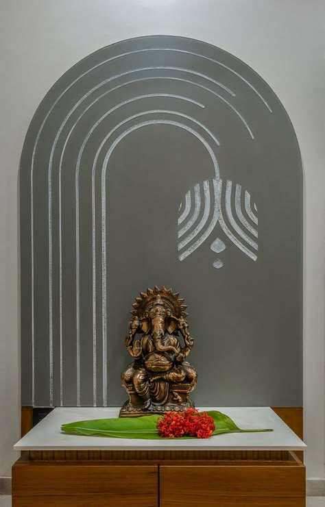 Luxury Pooja Room Design Marble, Mandir Door Design For Home Modern, Mandir Wall Designs, Office Mandir Design, Temple Wall Design, Pooja Room Design Modern, Modern Mandir, Puja Room Design, Quotes Motivational Wallpaper