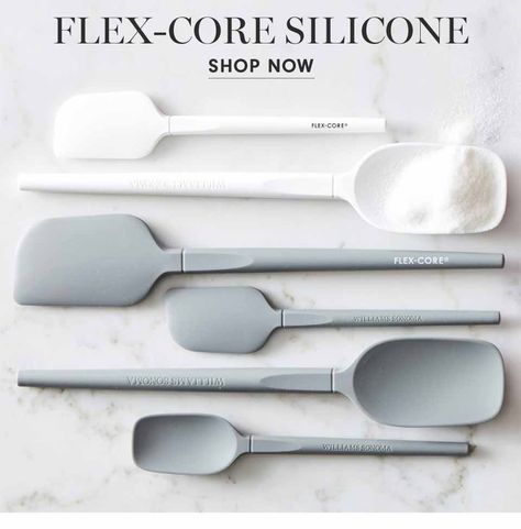 Flex-Core Silicone Spatulas | Shop Now Rental Kitchen Decor, Rubber Spatula, Decor Appliances, Custom Grill, Rental Kitchen, Spatula Set, Silicone Spatula, Food Decor, Spatulas