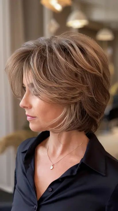 Mom Haircut Short, Women’s Short To Medium Haircuts, Haircut Ideas For Women, Mom Haircuts, Textured Pixie Cut, Pixie Cut With Bangs, Trendy Haircuts For Women, Fresh Haircut, Soft Layers