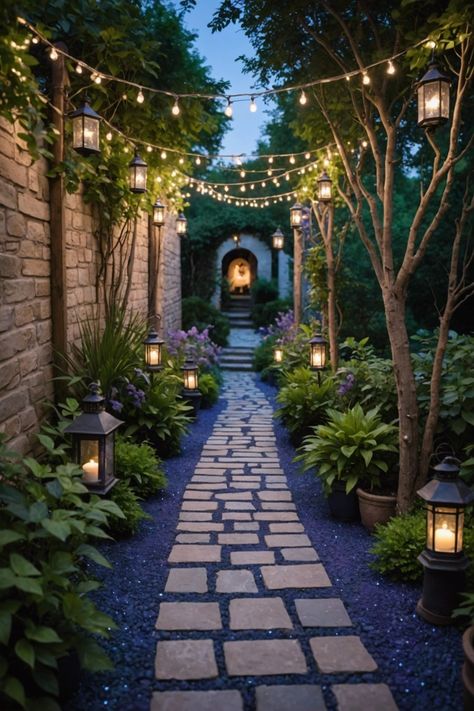 Witchy Garden, Garden Prepping, Side Yard Landscaping, Front Garden Landscape, Outdoor Fairy Lights, Outdoor Living Design, Cast A Spell, Magic Garden, Rock Garden Landscaping