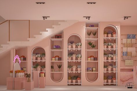 Florist Interior, Barbie Hotel, Furniture Details Drawing, Kids Clothing Store Design, Flower Shop Interiors, Angel Wings Decor, Flower Shop Design, Retail Store Interior Design, Clothing Store Design