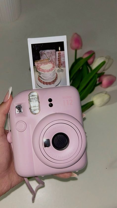 Instax Mini Gift Ideas, Pink Instax Camera Aesthetic, Pink Youtube Camera, Painted Disposable Camera, Instax Mini Camera Aesthetic, Pink Polaroid Camera Aesthetic, Ditigal Camera Aesthetic, Insta Camera Polaroid, Fujifilm Camera Aesthetic