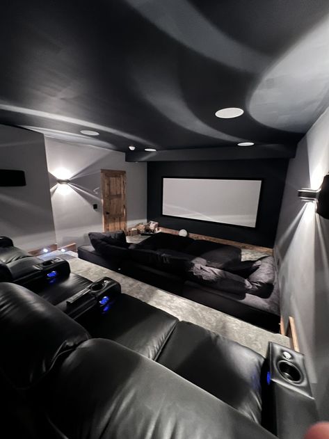 7.2.6 home theater powered soley by Denon 8500H. LCR- JBL 590's, Surrounds- Airmotiva B2+ x4, SUBs - HSU VTF 15H MK2 DualDrive, Atmos - RSL C34E In-Ceiling Speaker x6 - Receiver- Denon 8500, Screen - Stewart AT 130" Harmony 2 , Panasonic UB820K, 4K Ultra HD, 4K Apple TV, Harmony Elite Remote Synology 4 bay NAS DiskStation DS920+ / Seagate IronWolf 4TB NAS Internal Hard Drive HDD x4 - Plex pass server White Cinema Room, Home Movie Theater Room Ideas, Home Theater Ideas Luxury, At Home Cinema, Home Cinema Room Ideas, Luxury Home Cinema Room, Cinema Room Design, Shane Madej, Home Theater Room