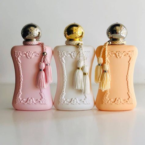 PARFUMS de MARLY on Instagram: “Delina, Sedbury and Cassili! Each expresses femininity in its own unique way. Which fragrance will be your pick? Delina, Sedbury et…” Al Sultan, My Perfume Collection, Mist Perfume, Designer Perfume, Fragrances Perfume Woman, Fragrance Cologne, Parfums De Marly, Perfume Design, Luxury Perfume