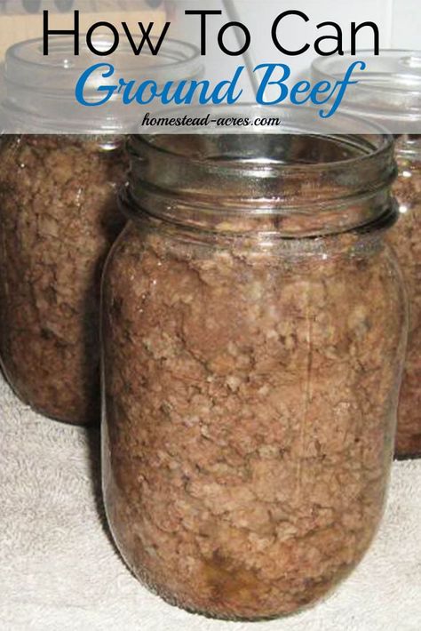 Can Ground Beef, Canning Ground Beef, Pressure Canning Meat, Canning Pressure Cooker, Canning Granny, Easy Canning, Pressure Canning Recipes, Home Canning Recipes, Canning Vegetables