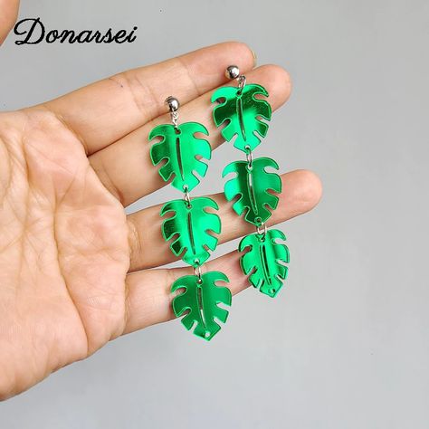 Smarter Shopping, Better Living! Aliexpress.com 3d Tiskárna, Hip Hop Girl, New Fashion Earrings, Shiny Earrings, Leaves Earrings, Fashion Mirror, Monstera Leaves, Designer Fashion Jewelry, Monstera Leaf