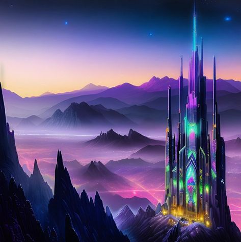 Rainbow Palace by DevynDevlin Rainbow City is one of the last remaining rainbow castles of the solar courts. Dragon Place, Rainbow Castle, Rainbow City, Terrarium, Stranger Things, Top Artists, Science Poster, Stranger Things Fanart, Palace