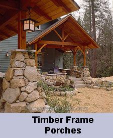 Log home Log Home Ideas, Timber Frame Covered Porch, Timber Frame Porch Covered Patios, Timber Frame Screen Porch, Stone Addition To Log Home, Porch Enclosure, Log Cabin With Chinking Exterior, Timber Frame Porch, Porch Enclosures