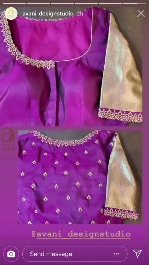 Pattu Saree Plain Blouse Designs Simple, Magam Work, Boat Neck Blouse Design, Maggam Work Designs, Saree Blouse Neck Designs, Traditional Blouse Designs, Fashionable Saree Blouse Designs, Maggam Works, Lehenga Blouse Designs