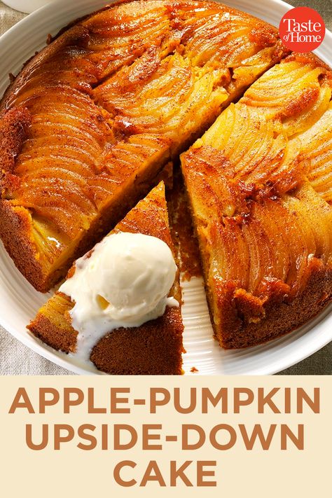 Pumpkin Apple Recipe, Pumpkin Upside Down Cake, Healthy Apple Cake, Upside Down Apple Cake, Autumn Countryside, Apple Pumpkin, Countryside Cottage, Apple Cake Recipes, Pumpkin Apple