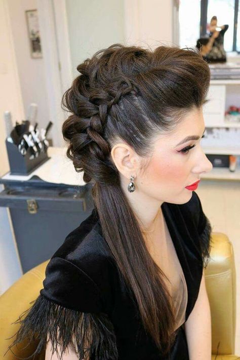 Faux Mohawk, 5 Hairstyles, Hair Styles Braids, Styles Braids, Gothic Hairstyles, Ponytail Hairstyle, Hair Due, Dance Hairstyles, Hairdo For Long Hair