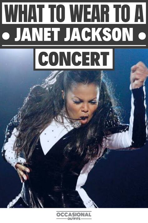 Janet Jackson performing live on stage Janet Jackson Iconic Looks, Janet Jackson Outfit Ideas, Janet Jackson Style Outfits, Janet Jackson 90s Outfit, Black Outfits For Concerts, Janet Jackson Concert Outfit Ideas 2023, What To Wear To A Madonna Concert, Janet Jackson Outfits Concert, Janet Jackson Inspired Outfits