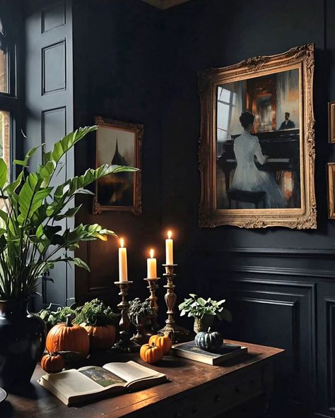 Fall Decor Dark Academia, Magick Altar, Scotland Autumn, Gothic Homeware, Decor Dark Academia, Moody Decor, Academia Decor, Mystical Animals, Dark Academia Decor