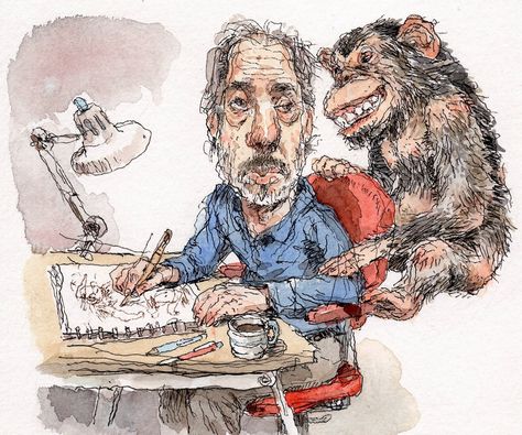 Artist Spotlight: John Cuneo John Cuneo, New Yorker Covers, Drawing Table, Caricature Drawing, Pen And Watercolor, An Article, New Yorker, Artist Inspiration, Instagram Feed