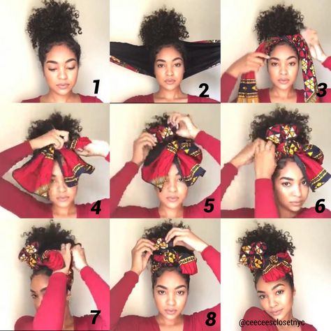 Scarf Curls, Head Wrap Tutorial, Scarf Styling, Headwrap Hairstyles, African Hair Wrap, Headwrap Tutorial, Wrap Tutorial, Nappy Hair, Hair Care Recipes