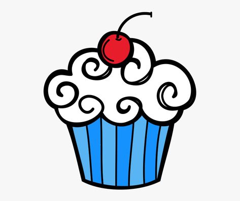 Cupcakes Decoration Disney, Happy Birthday Clip Art, Cupcake Clipart, Creative Clips Clipart, Cupcake Drawing, Cake Drawing, Birthday Clips, Images Kawaii, Cupcake Art