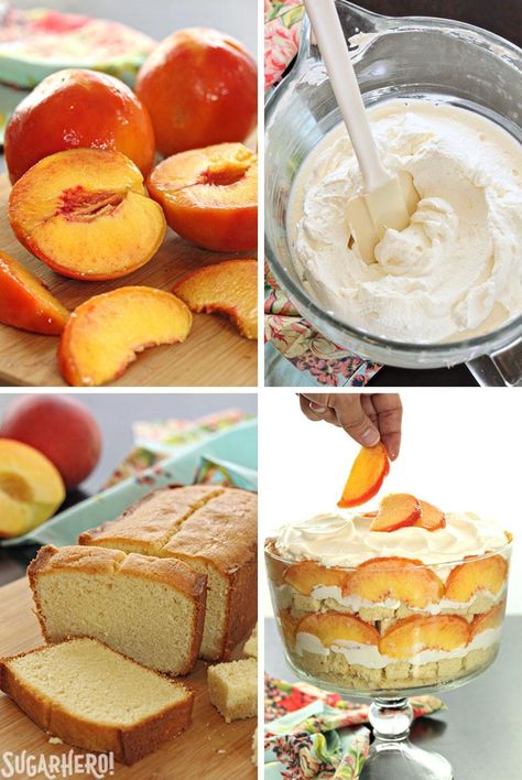 Triffle Recipe, Peaches And Cream Pie, Peach Trifle, Trifle Bowl Recipes, Easy Trifle, Type Of Chocolate, Trifle Cake, Trifle Dessert Recipes, Three Ingredient Recipes