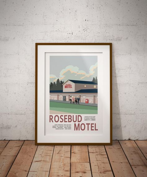 Rosebud Motel, Vintage Style Poster, Tv Poster, Small Gallery, Schitt's Creek, Schitts Creek, Rose Family, Alternative Movie Posters, Collage Poster