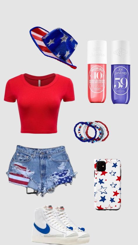 4th of July fit!!! Preppy!!!!!! July Outfits, Casual Preppy Outfits, Trendy Outfits For Teens, 4th Of July Outfits, Cute Outfits For School, Cute Preppy Outfits, Preppy Outfit, All Things Cute, Cute Everyday Outfits