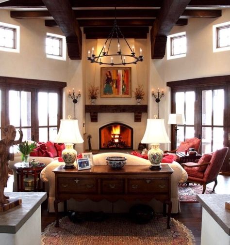 Spanish Kitchen Design, Mexican Style Homes, Southwestern Living Room, Tudor Design, Old World Home, Mediterranean Living Room, New Mexico Homes, Southwestern Home, Adobe House