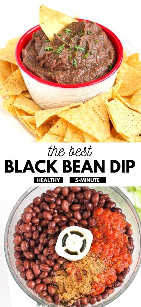 Black bean dip in a red bowl, on a white plate with tortilla chips. Heart Healthy Superbowl Snacks, Plant Based Snacks Easy, Heart Healthy Appetizers, Healthy Bean Dip, Black Bean Dip Recipe, Bean Dip Recipe, Bean Dip Recipes, Black Bean Dip, Black Bean Recipes