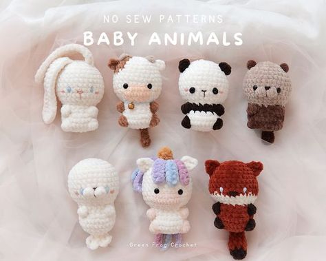 Bundle 7 Baby Animals, no sew amigurumi crochet patterns Crochet toys patterns free amigurumi #crochettoyspatternsfreeamigurumi #crochet #crochettoy #crochetpattern #crochetpatterns 1.188 Amigurumi Free Pattern No Sew, No Sew Amigurumi Free Pattern, Toys Quotes, No Sew Amigurumi, Bulky Yarn Crochet, Yarn Projects Crochet, Yarn Animals, Crochet Beanie Pattern Free, Lion Toys