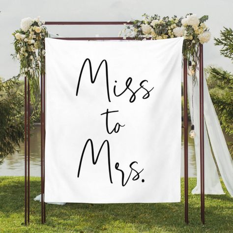 Miss To Mrs Sign, Bridal Shower Backdrop, Miss To Mrs, Shower Backdrop, Backdrop Decorations, Bridal Shower, Arch, Shower, Black And White