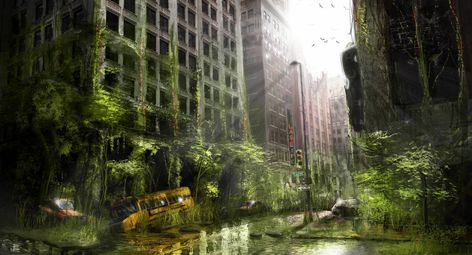 Apocalypse Landscape, Dystopian Art, Post Apocalyptic City, Apocalypse World, Apocalypse Aesthetic, Post Apo, Post Apocalyptic Art, Apocalypse Art, Apocalypse Survival