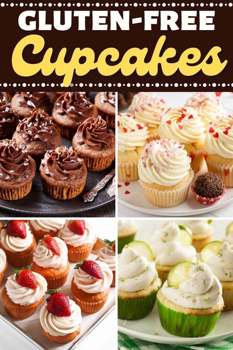 Make your next party as inclusive as possible with these stunning gluten-free cupcakes. They're tender, tasty, and terrifically easy to make. Cupcakes Gluten Free, Easy Gluten Free Cupcakes, Cup4cup Recipes Gluten Free, Gluten Free Cupcakes Recipes, Gluten Free Vegan Cupcakes, Gluten Free Birthday Cupcakes, Gluten Free Cookies And Cream Cupcakes, Fluffy Gluten Free Cupcakes, Moist Gluten Free Cupcakes