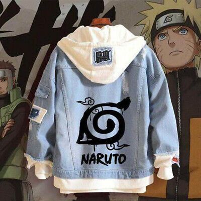 New Fashion Men Women Jean Jacket Anime Naruto Konoha Hoodie Coat Hooded Outwear | eBay - Naruto Hoodie, Naruto Cosplay Costumes, Naruto Clothing, Naruto Cosplay, Anime Inspired Outfits, Casual Cosplay, Jean Jacket Women, Hoodie Coat, Anime Costumes