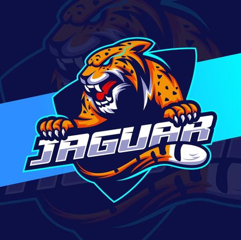 Angry jaguar leopard mascot esport logo ... | Premium Vector #Freepik #vector #logo #badge #nature #sports Angry Jaguar, Jaguar Leopard, E Sport Logo, Panther Cat, Cheetah Logo, Mascot Logos, Jaguar Logo, Bus Games, Football Player Drawing