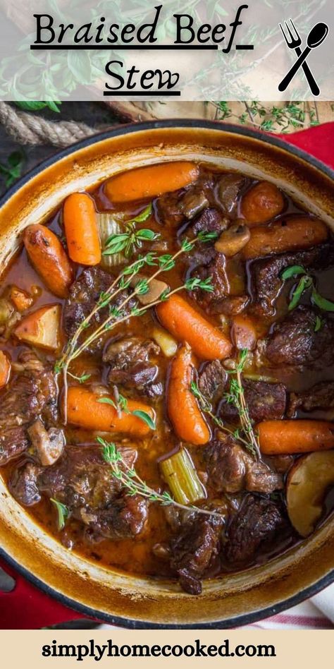 Brisket Stew Recipes, Brisket Stew, Best Beef Stew Recipe, Braised Beef Stew, Beef Chunks, Stew Meat Recipes, Simply Home, Beef Stew Meat, Baby Red