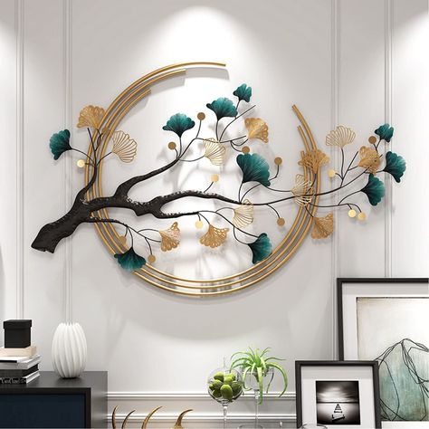 3d Wall Sculpture, 3d Metal Wall Art, Interior Design Per La Casa, Metal Art Decor, Large Metal Wall Art, Modern Wall Decor Art, Modern Art Decor, Metal Wall Sculpture, Ginkgo Leaf