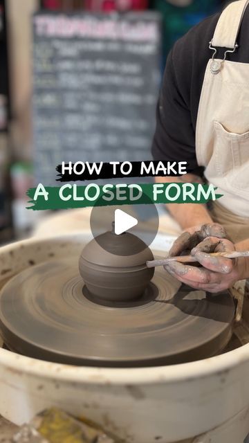 The Potters Shed • Pottery Classes in Adelaide on Instagram: "As requested, I wanted to show you the way I make closed forms. 

It is a very effient technique to make pieces that need a lid. 
This way you dont need to throw them in two parts, you can do it all in one. 

One very important tip for thos type of shape is to leave some clay at the top to close your form, specially if you decide to make a round shape like that. You will need clay at the top to be able to close it and make the knob. 

Its better to have a little bit more clay and take it off then to not have enough! 

Happy potting everyone. 

If you want to see any other shape here, comment bellow! 
👇🏼🪴❤️

#AdelaidePottery #PotteryClassesSA #ClayArtAdelaide #LearnPottery #AdelaideCrafts #CeramicsWorkshop #HandmadeInAdelaide Closed Forms Pottery, Ceramic Closed Form, Closed Form Ceramics, Throwing Clay Ideas, Clay Throwing Ideas, Closed Form Pottery, Pottery On The Wheel, Pottery Shapes Ideas, Potters Shed