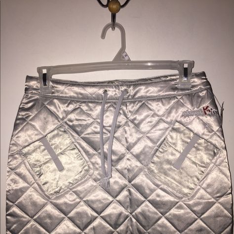 Silver Mini Skirt With Front Pockets Silver Mini Skirt, Quilted Skirt, Mini Skirt, Mini Skirts, Skirt, Silver, Women Shopping, Color