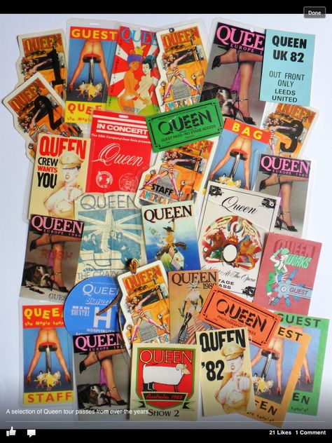 Queen tickets and passes. Queen Tickets, A Kind Of Magic, My Favorite Music, Music Is Life, Leeds, Comic Book Cover, Poster Prints, Queen, Concert