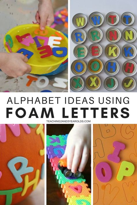 It's super easy to put together literacy activities using foam letters. Toddlers and preschoolers love to handle them, and they come in a variety of sizes, making them even more versatile! #alphabet #literacy #toddler #preschool #teacher #AGE2 #AGE3 #teaching2and3yearolds Letter Matching Game, Letter Learning Activities, Literacy Activities Preschool, Foam Letters, Literacy Games, Abc Activities, Alphabet Practice, Preschool Literacy, Alphabet Activities Preschool