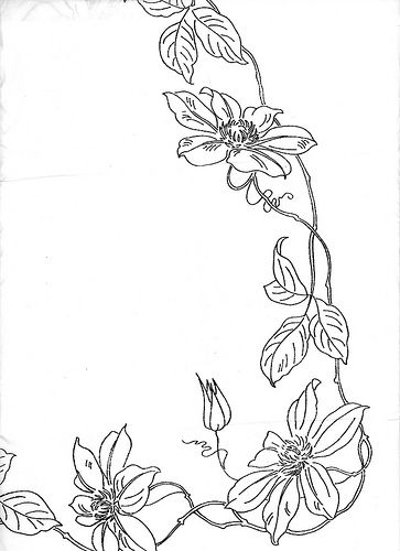 clematis-3 | Brian Campbell | Flickr Vintage Embroidery Designs, Printable Flower Pattern, White Clematis, Garden Tattoos, Clematis Flower, Vine Tattoos, Floral Tattoo Sleeve, Leg Sleeve Tattoo, Landscape Quilts