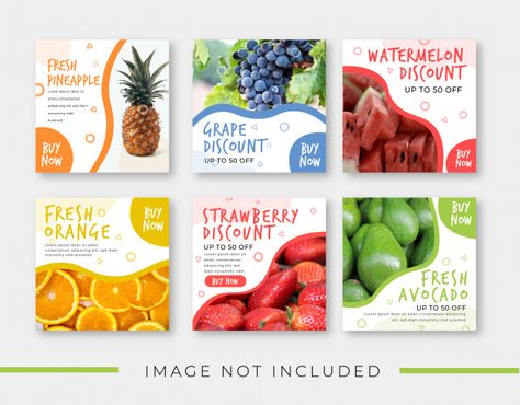 Fruit sale banner template for instagram... | Premium Vector #Freepik #vector #banner #food #business #menu Fruit Banner, Fruits Vector, Professional Instagram, Banner Design Layout, Illustrator Design Tutorial, Desain Editorial, Food Banner, Fruit Shop, Instagram Template Design