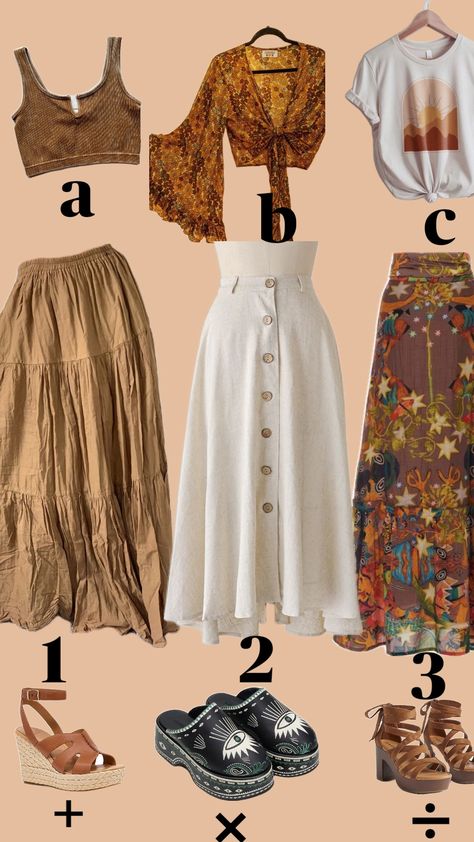 boho aesthetic ✨️ #pickone#boho Hippy Boho Aesthetic, Clean Boho Outfit, Old Money Boho Aesthetic, Boho Hourglass Outfits, Boho Date Outfit, Earthy Chic Outfits, Boho Cottagecore Outfits, Boho Earthy Style, Vintage Boho Outfits