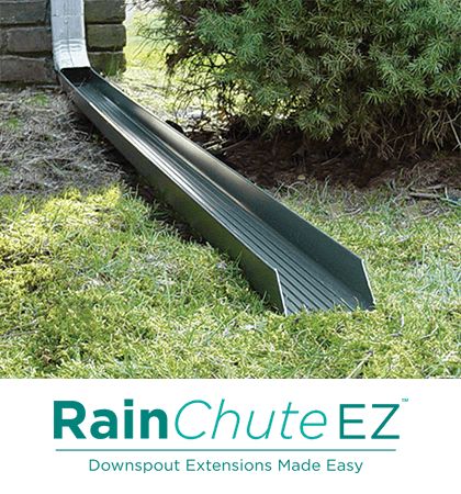 RainChute EZ® Gutter Extensions, Gutter Downspout Extension, Downspout Drainage, Gutter Drainage, Splash Blocks, Landscape Drainage, Backyard Drainage, Yard Drainage, Wet Basement