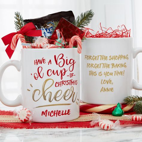 Christmas Mugs Cricut Mug Press, Tree Gifts, Personalized Christmas Mugs, Personalized Coffee Mugs, Christmas 2017, Christmas Gifts For Friends, Wrapping Ideas, Coffee Gifts, Christmas Settings